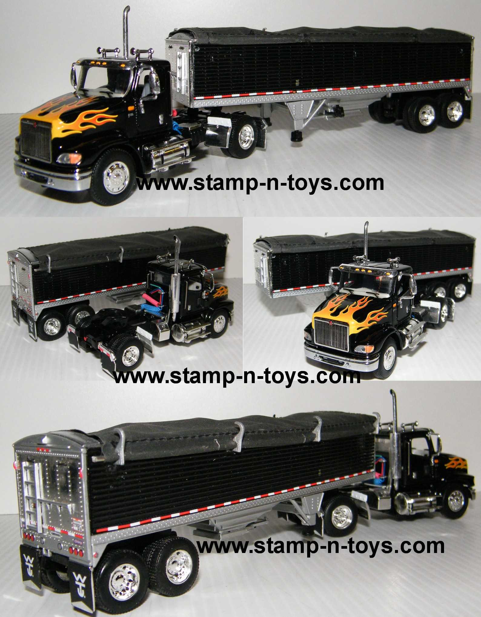 snt custom 0034 International 9100 single screw daycab w/custom single hopperbottom grain